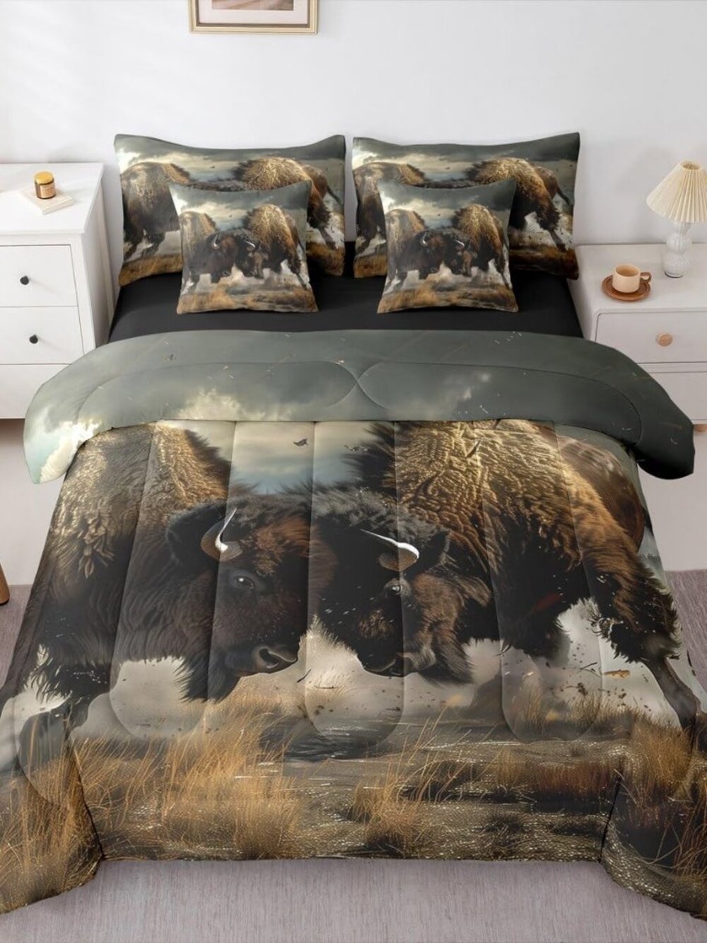 Indian Bison Bed in A Bag Queen Comforter Set 7 Piece